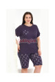 rahat ve şık kadınların tercihi lady 10386 desenli ve lacivert renkli büyük beden şortlu anne pijama takımı, qs-10386-2xl, lady pijama takımı, Lady