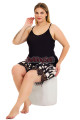 rahat ve şık kadınların tercihi lady 10425 desenli ve siyah renkli şortlu büyük beden anne pijama takımı, 8509990029616, lady pijama takımı, Lady
