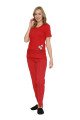 kadın gri renkli  kadın kısa kol pijama takımı - erdeniz 0222 pijama takımı, erdenizpjmtkm0222, bayan pijama takımı
