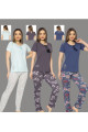 kadın lacivert renkli kısa kol pijama takımı - erdeniz 0231 kısa kollu penye pijama takımı, erdeniz0231pjmtkmlaci, bayan pijama takımı, Erdeniz