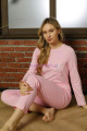 pembe renk teknur 16953 uzun kol modal kumaş kadın pijama takımı, teknur-16953, teknur pijama takımı, Teknur