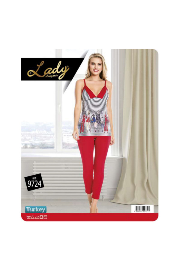 lady 9724 i̇p askılı bayan pijama takımı - art 9724, lady-9724, lady pijama takımı, Lady