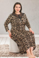 leopar desenli lady 7244 kadın büyük beden elbise, anne gecelik, qs-lady7244-2xl, lady pijama takımı, Lady