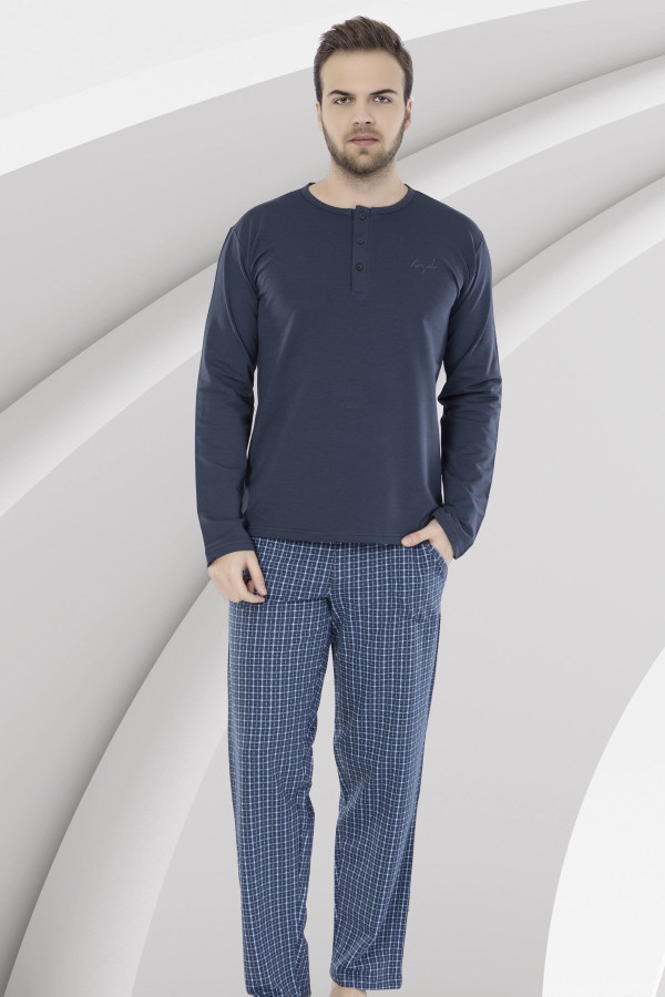 uzun kollu erkek pijama takımı aydoğan 3892 lacivert renk pijama takımı, aydoğan 3892, erkek pijama takımı, Aydoğan