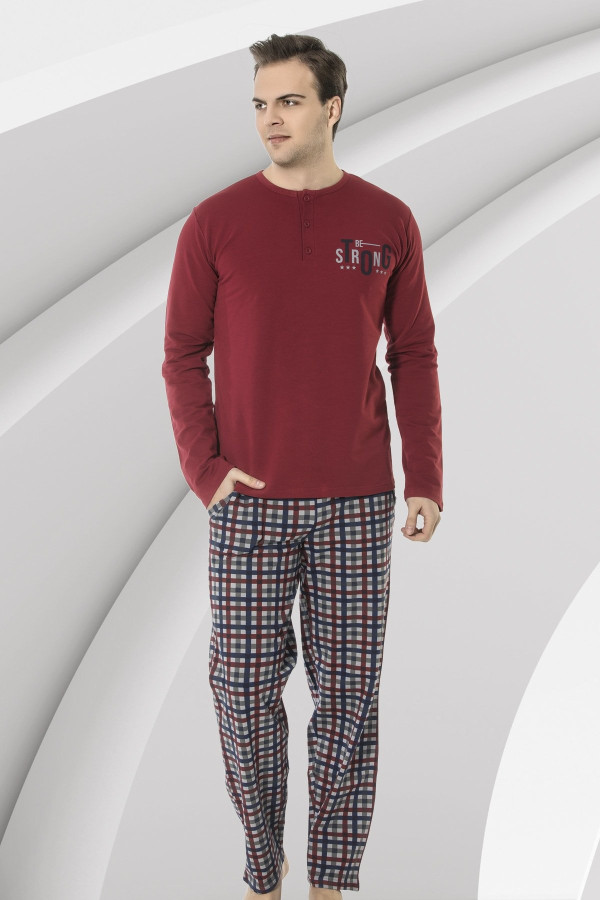 uzun kollu erkek pijama takımı aydoğan 3914 bordo renk pijama takımı, aydoğan 3914, erkek pijama takımı