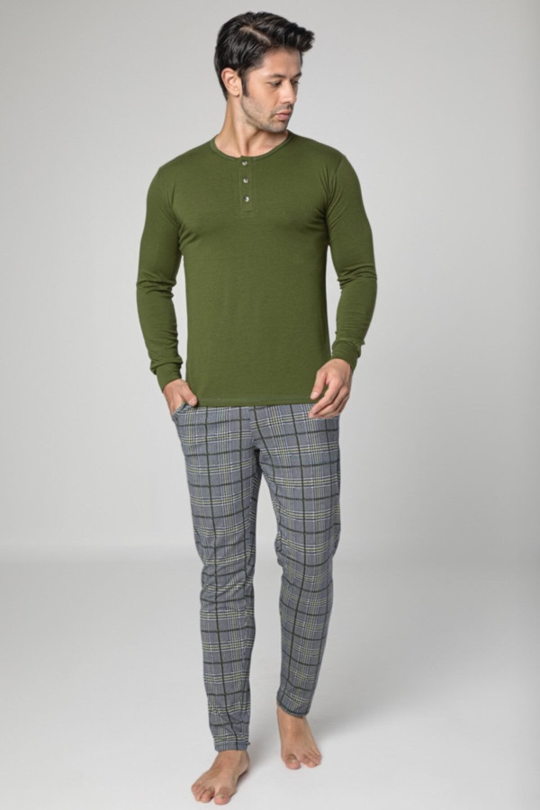 uzun kollu erkek pijama takımı aydoğan 3965 yeşil renk pijama takımı, aydoğan 3965, erkek pijama takımı, Aydoğan