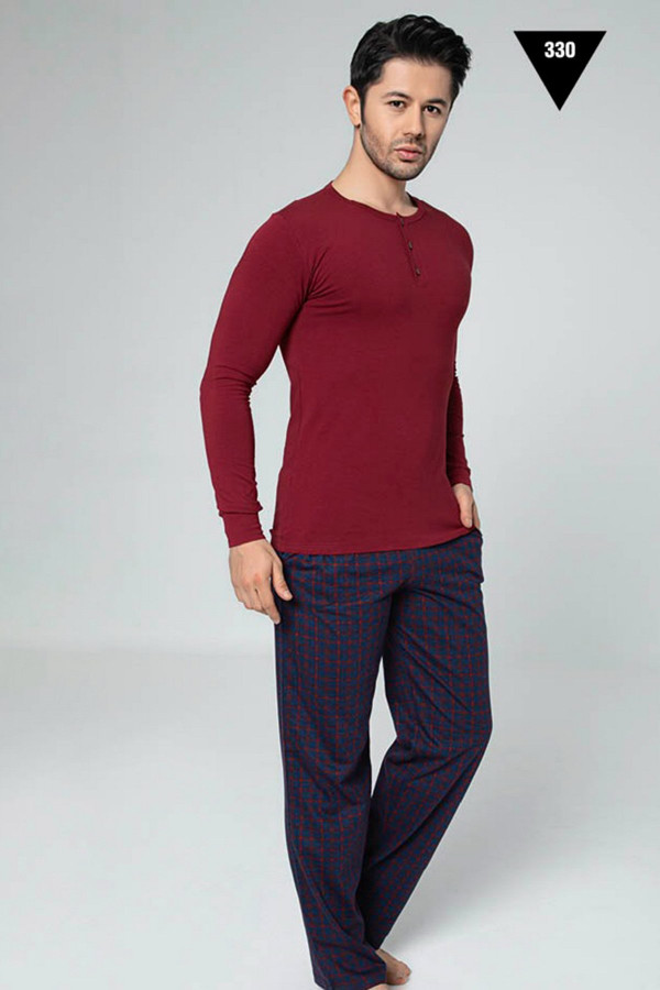uzun kollu aydoğan akare 330 erkek pijama takımı - pamuklu kumaş aydoğan akare 330 bordo renk pijama takımı, aydoğan akare330, erkek pijama takımı, Aydoğan