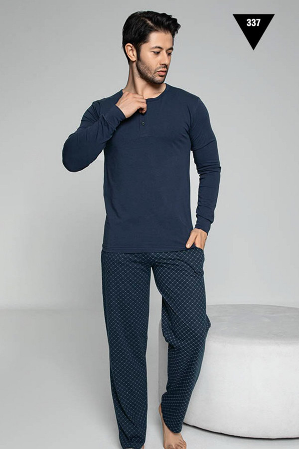 uzun kollu aydoğan akare 337 erkek pijama takımı - pamuklu kumaş aydoğan akare 337 lacivert renk pijama takımı, aydoğan akare337, erkek pijama takımı, Aydoğan