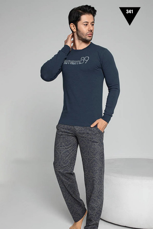 uzun kollu aydoğan akare 341 erkek pijama takımı - pamuklu kumaş aydoğan akare 341 lacivert renk pijama takımı, aydoğan akare341, erkek pijama takımı, Aydoğan