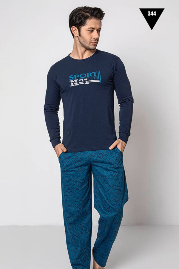 uzun kollu aydoğan akare 344 erkek pijama takımı - pamuklu kumaş aydoğan akare 344 lacivert renk pijama takımı, aydoğan akare344, erkek pijama takımı, Aydoğan