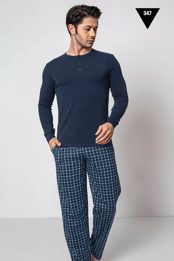 uzun kollu aydoğan akare 347 erkek pijama takımı - pamuklu kumaş aydoğan akare 347 lacivert renk pijama takımı, aydoğan akare347, erkek pijama takımı, Aydoğan
