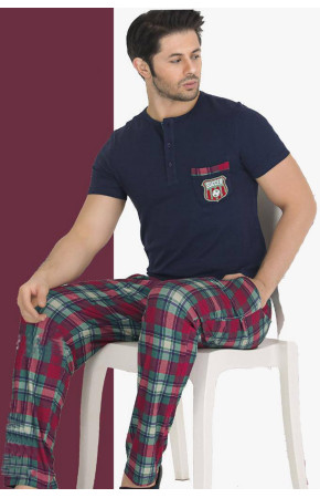 Modal Kumaş Teknur 30504 Lacivert Renk Pijama Takımı