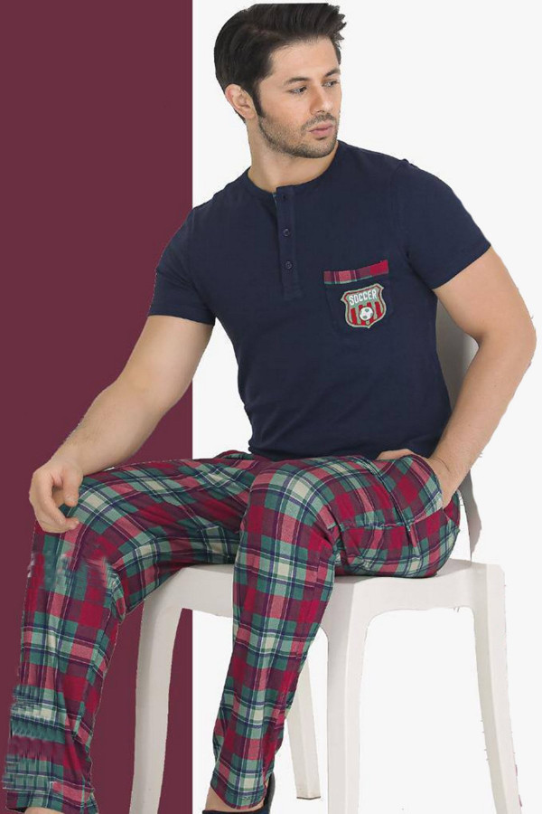 modal kumaş teknur 30504 lacivert renk pijama takımı, teknur30504, erkek pijama takımı