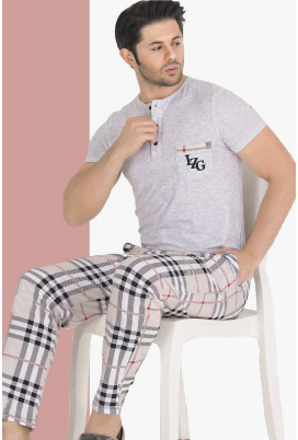 Modal Kumaş Teknur 30506 Gri Renk Pijama Takımı