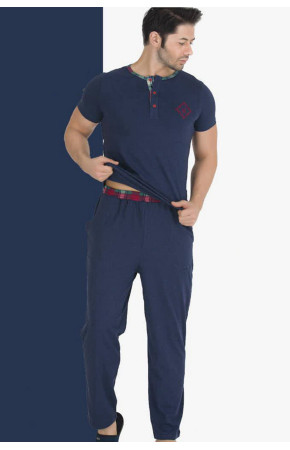 Modal Kumaş Teknur 30551 Lacivert Renk Pijama Takımı