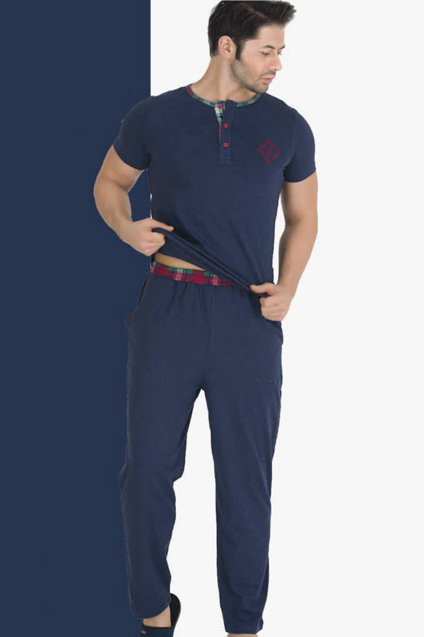 modal kumaş teknur 30551 lacivert renk pijama takımı, teknur30551, erkek pijama takımı