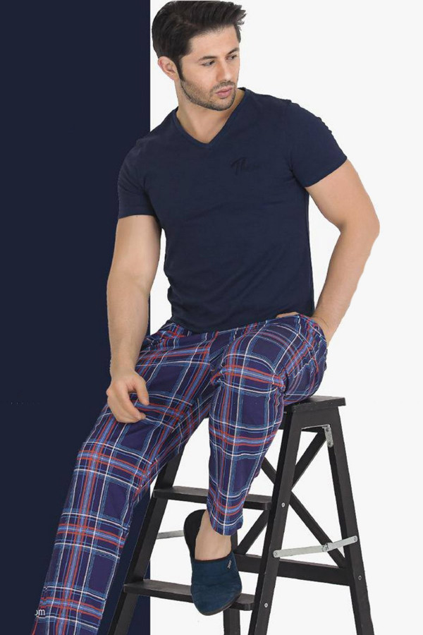 modal kumaş teknur 30805 lacivert renk pijama takımı, teknur30805, erkek pijama takımı