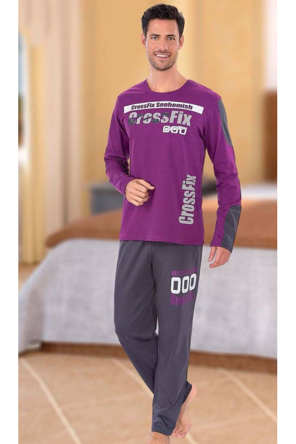 teknur baskılı ve renkli erkek pijama takımı %100 pamuklu 36032, teknur 36032, erkek pijama takımı, Mdl