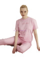kısa kol teknur 16293 kadın pembe renk spor eşofman takımı, tknr-16293, teknur pijama takımı, Teknur