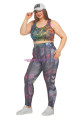 füme renkli ve desenli lady 1503 kadın yüksek bel büyük beden büstiyerli taytlı spor takım, lady-1503, lady pijama takımı, Lady