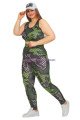 yeşil renkli ve çizgili desen lady 1506 kadın yüksek bel büyük beden büstiyerli taytlı spor takım, lady-1506, lady pijama takımı, Lady