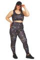 siyah renkli ve desenli lady 1507 kadın yüksek bel büyük beden büstiyerli taytlı spor takım, lady-1507, lady pijama takımı, Lady