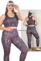 gri renkli ve desenli lady 1508 kadın yüksek bel büyük beden büstiyerli taytlı spor takım, lady-1508, lady pijama takımı, Lady
