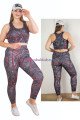 gri renkli ve desenli lady 1508 kadın yüksek bel büyük beden büstiyerli taytlı spor takım, lady-1508, lady pijama takımı, Lady