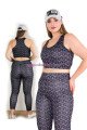 siyah renkli ve desenli lady 1509 kadın yüksek bel büyük beden büstiyerli taytlı spor takım, lady-1509, lady pijama takımı, Lady