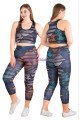 karışık renk ve desenli lady 1510 kadın yüksek bel büyük beden büstiyerli taytlı spor takım, lady-1510, lady pijama takımı, Lady