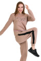 kahverengi uzun kollu lady 22023 cepli ve bisiklet yakalı kadın spor eşofman takımı, lady-pijama-22023, lady pijama takımı, Lady