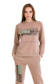kahverengi uzun kollu lady 22024 cepli ve bisiklet yakalı kadın spor eşofman takımı, lady-pijama-22024, lady pijama takımı, Lady