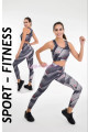 siyah beyaz renk ve desenli lady 3020 kadın büstiyerli taytlı spor takım, lady-3020, lady pijama takımı, Lady