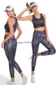 siyah renk ve çzigili lady 3023 kadın büstiyerli taytlı spor takım, 8509990009250, lady pijama takımı, Lady