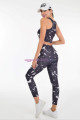 siyah renk ve beyaz desenli lady 3025 kadın büstiyerli taytlı spor takım, 8509990009199, lady pijama takımı, Lady
