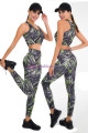 siyah renkli ve yeşil desenli lady 3030 kadın büstiyerli taytlı spor takım, lady-3030, lady pijama takımı, Lady