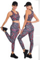 gri renkli ve kırmızı desenli lady 3033 kadın büstiyerli taytlı spor takım, lady-3033, lady pijama takımı, Lady