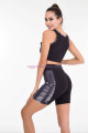 siyah - beyaz renk lady 4001 kadın kısa taytlı büstiyerli spor takım, lady-4001, lady pijama takımı, Lady