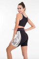siyah beyaz renk  ve desenli lady 4008 kadın kısa taytlı büstiyerli spor takım, lady-4008, lady pijama takımı, Lady