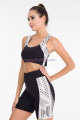 siyah beyaz renk  ve desenli lady 4008 kadın kısa taytlı büstiyerli spor takım, lady-4008, lady pijama takımı, Lady