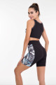 siyah beyaz renk, mavi - beyaz desenli lady 4009 kadın kısa taytlı büstiyerli spor takım, lady-4009, lady pijama takımı, Lady
