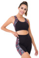 siyah renk, kırmızı desenli lady 4013 kadın kısa taytlı büstiyerli spor takım, lady-4013, lady pijama takımı, Lady