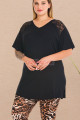 siyah renk ve leopar desenli lady 10730 kadın büyük beden tayt kapri pijama takımı, 8509990034009, büyük beden kapri pijama takımı, Lady