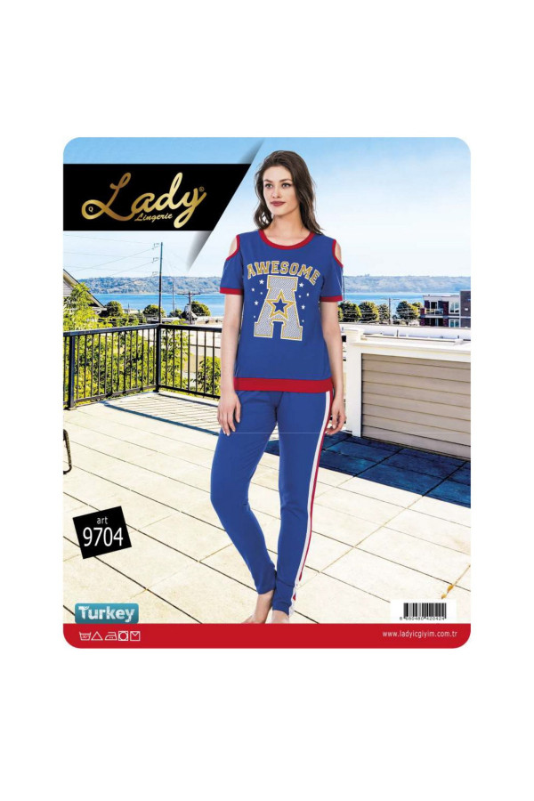 lady 9704 kısa kol bayan pijama takımı - art 9704, lady-9704, lady pijama takımı, Lady