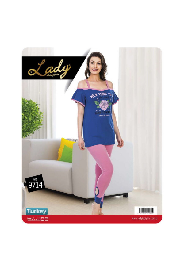 lady 9714 kısa kol bayan pijama takımı - art 9714, lady-9714, lady pijama takımı, Lady