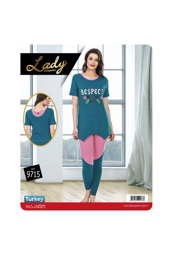 lady 9715 kısa kol bayan pijama takımı - art 9715, lady-9715, lady pijama takımı, Lady