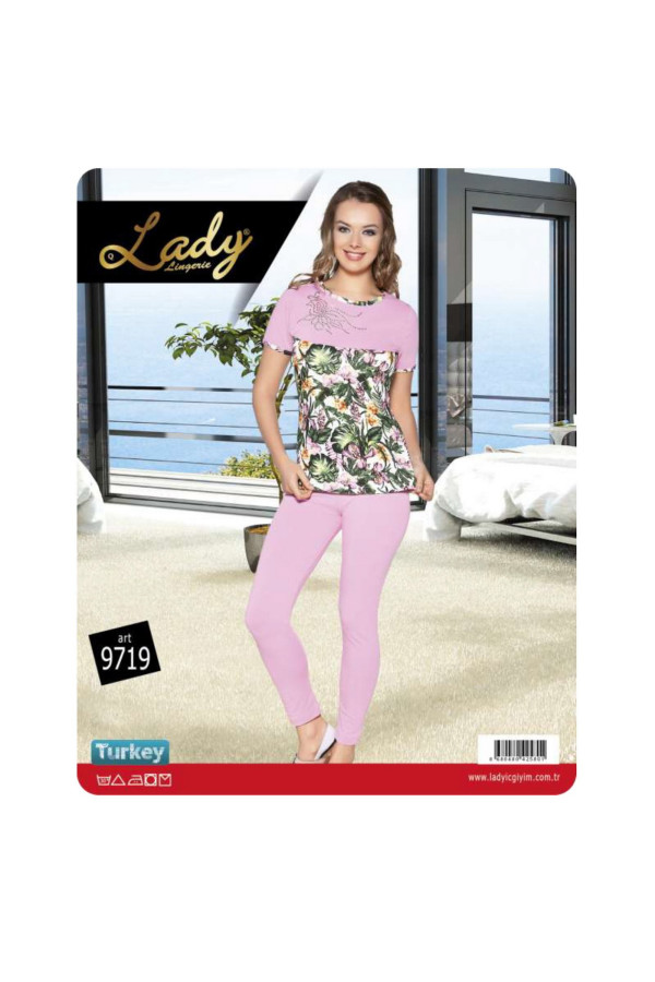 lady 9719 kısa kol bayan pijama takımı - art 9719, lady-9719, lady pijama takımı, Lady