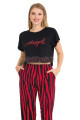 siyah renk ve zebra desenli lady 12559 pamuk viskon kadın kısa kol pijama takımı, 8509990024048, lady pijama takımı, Lady