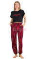 siyah renk ve zebra desenli lady 12559 pamuk viskon kadın kısa kol pijama takımı, 8509990024048, lady pijama takımı, Lady