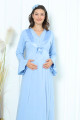 bebe mavisi renk dantel detaylı erdeniz 2259 2 parça sabahlıklı hamile gecelik takım, erdeniz-mv-2259, erdeniz pijama takımı